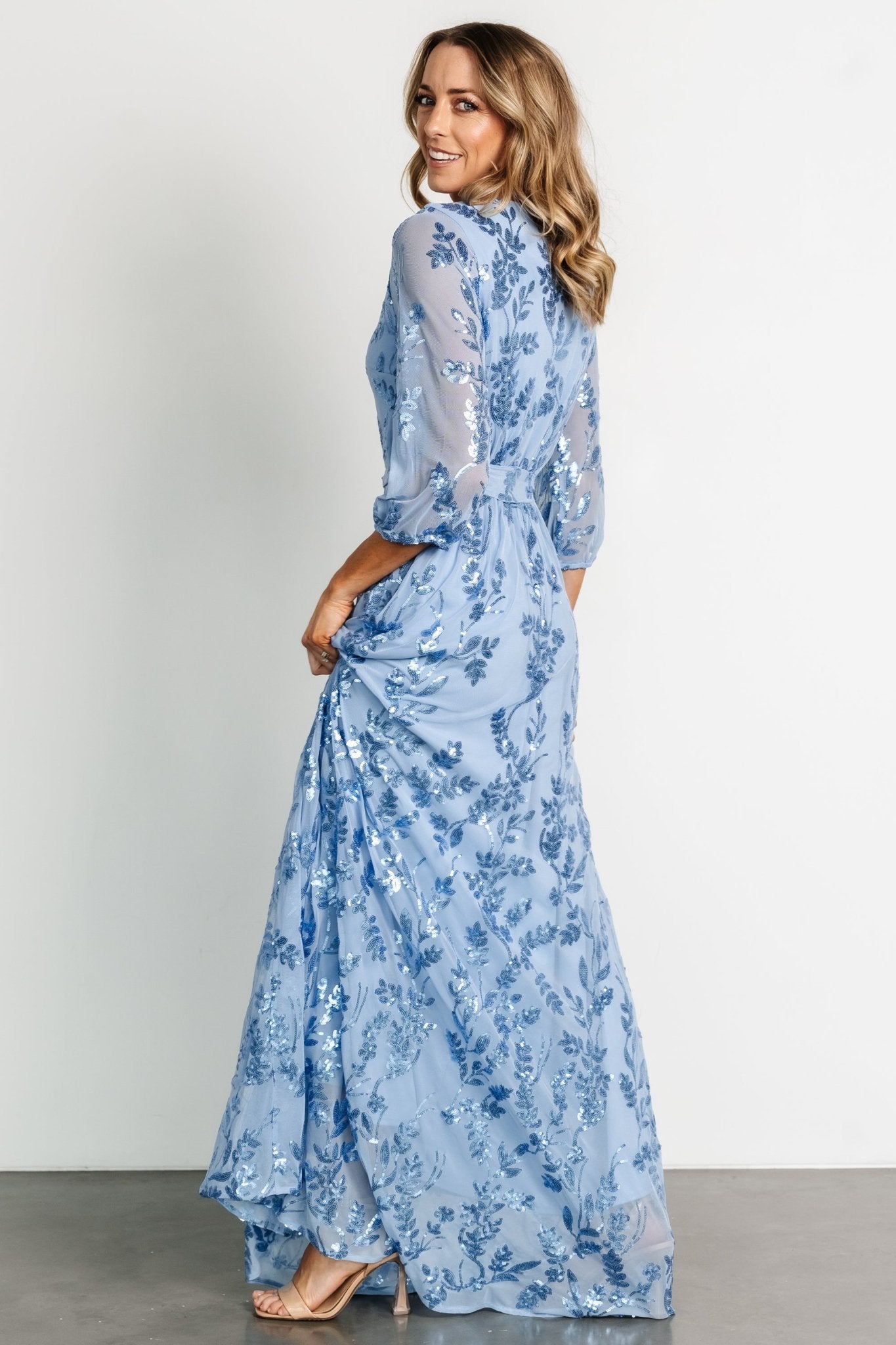 Destiny Sequin Maxi Dress | Blue - Baltic Born