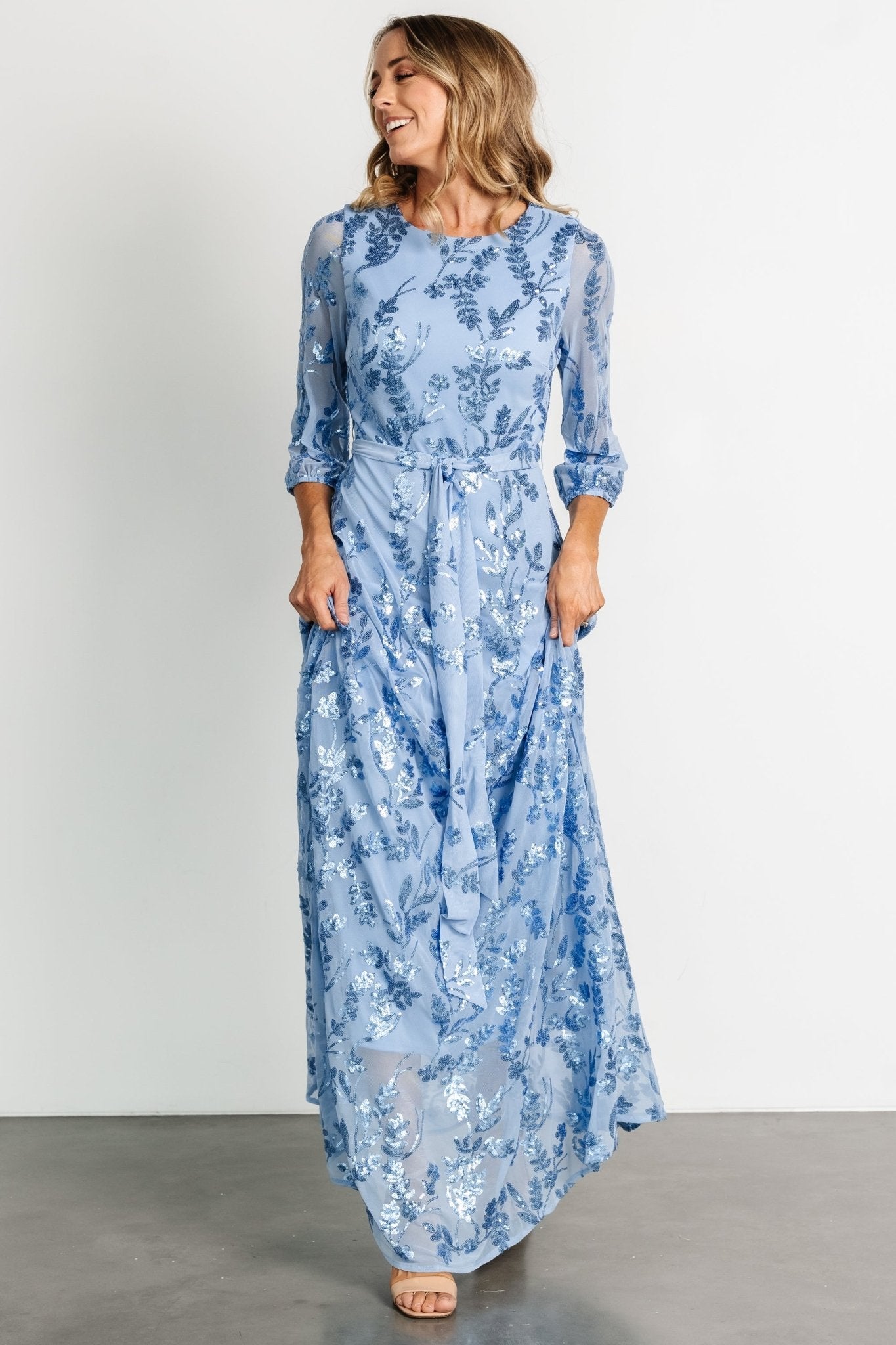 Destiny Sequin Maxi Dress | Blue - Baltic Born