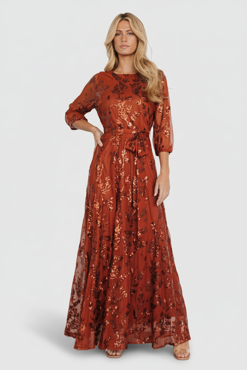 Destiny Sequin Maxi Dress | Cinnamon