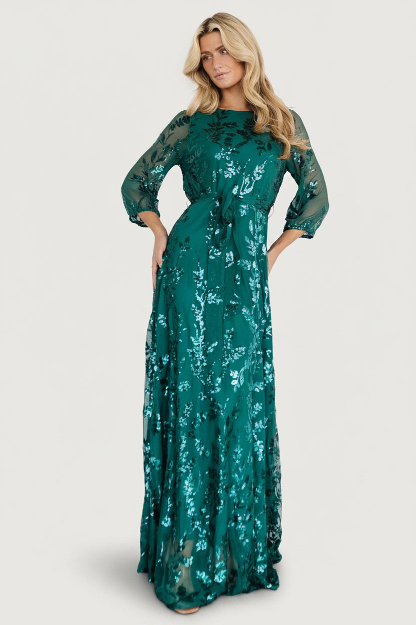 Destiny Sequin Maxi Dress | Emerald