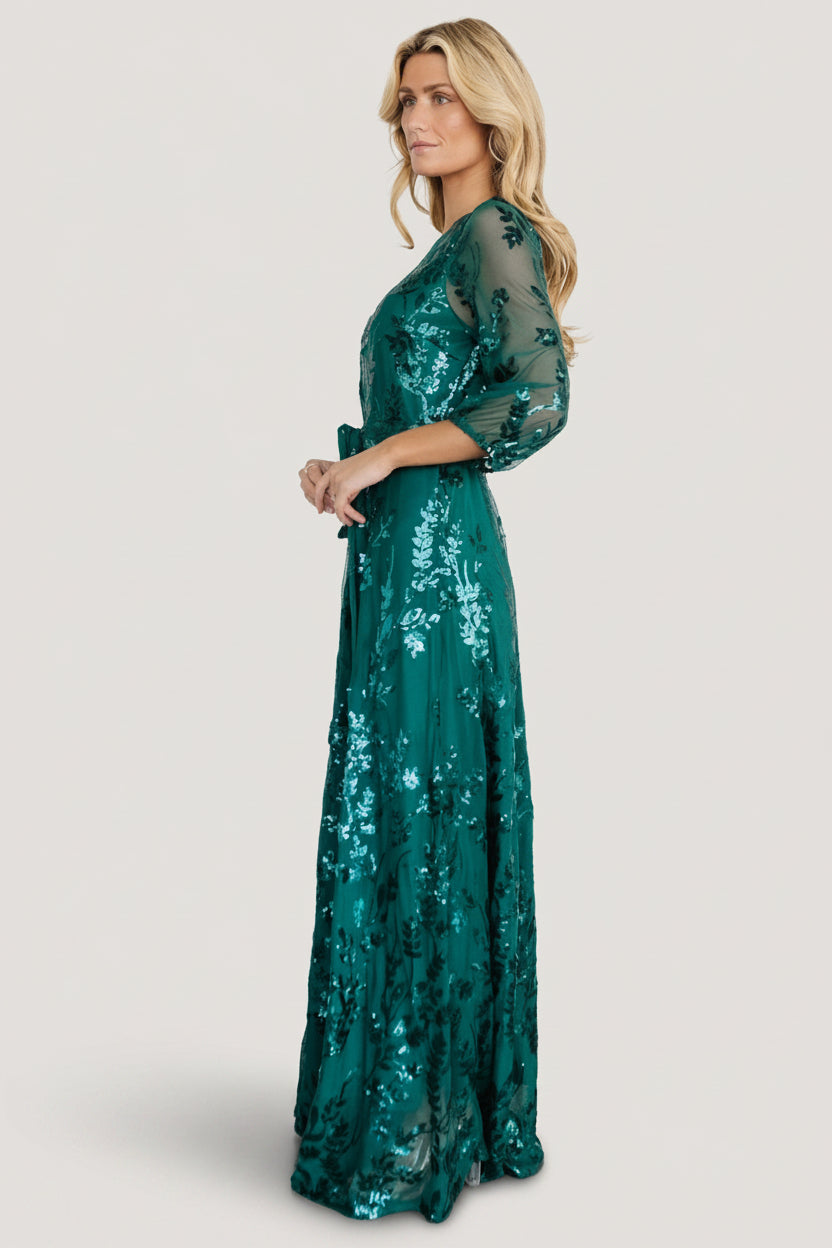 Destiny Sequin Maxi Dress | Emerald