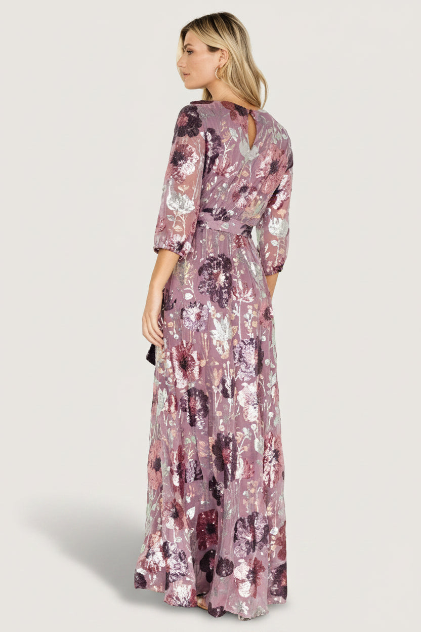 Destiny Sequin Maxi Dress | Lilac Floral