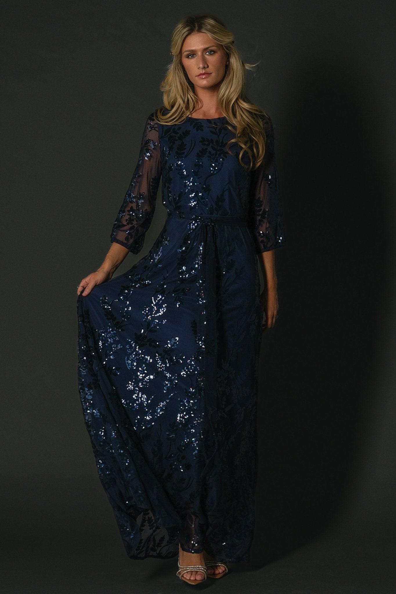 Destiny Sequin Maxi Dress | Navy - Baltic Born