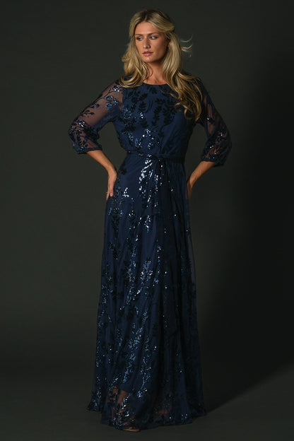 Destiny Sequin Maxi Dress | Navy - Baltic Born