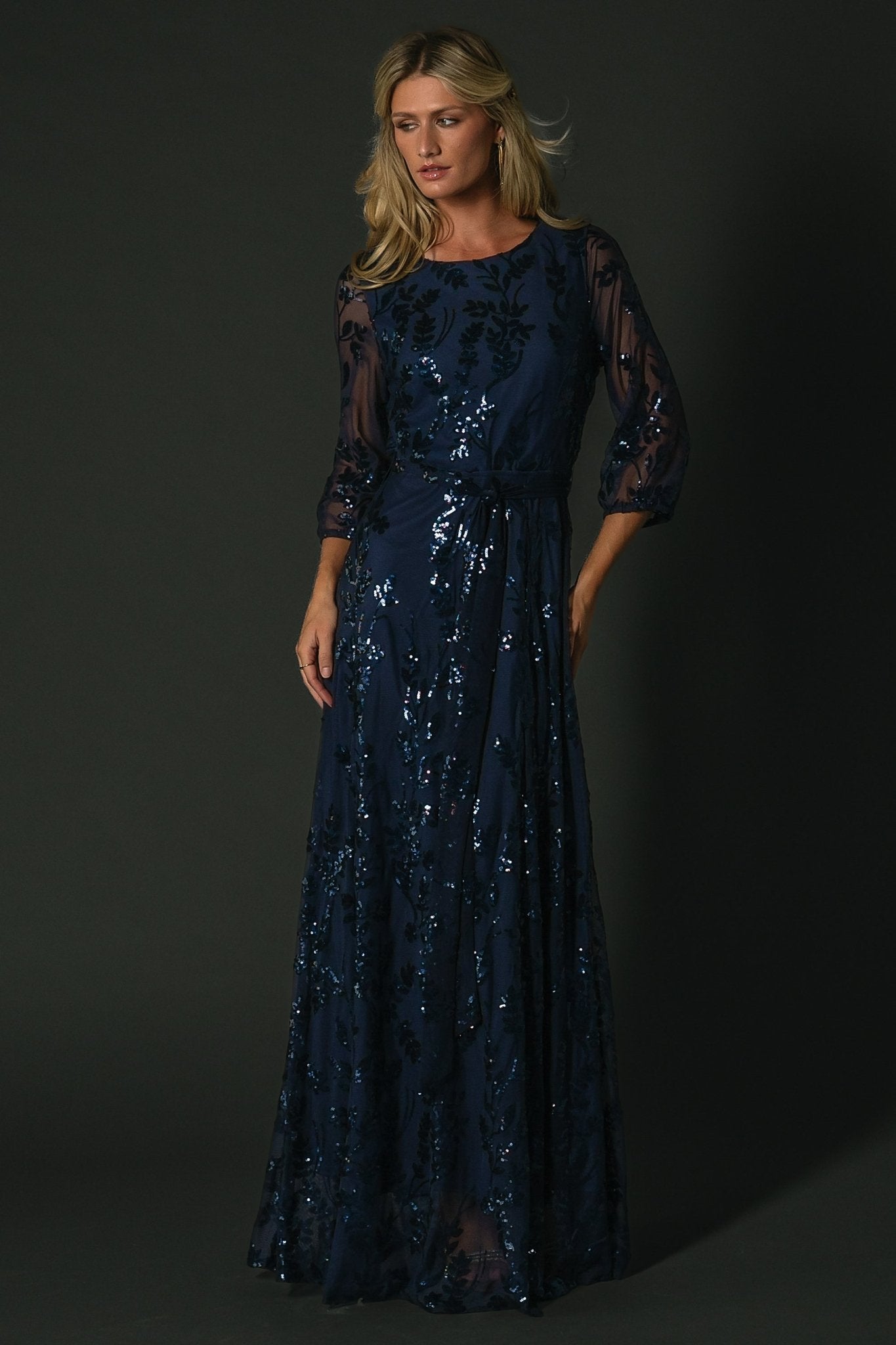 Destiny Sequin Maxi Dress | Navy - Baltic Born