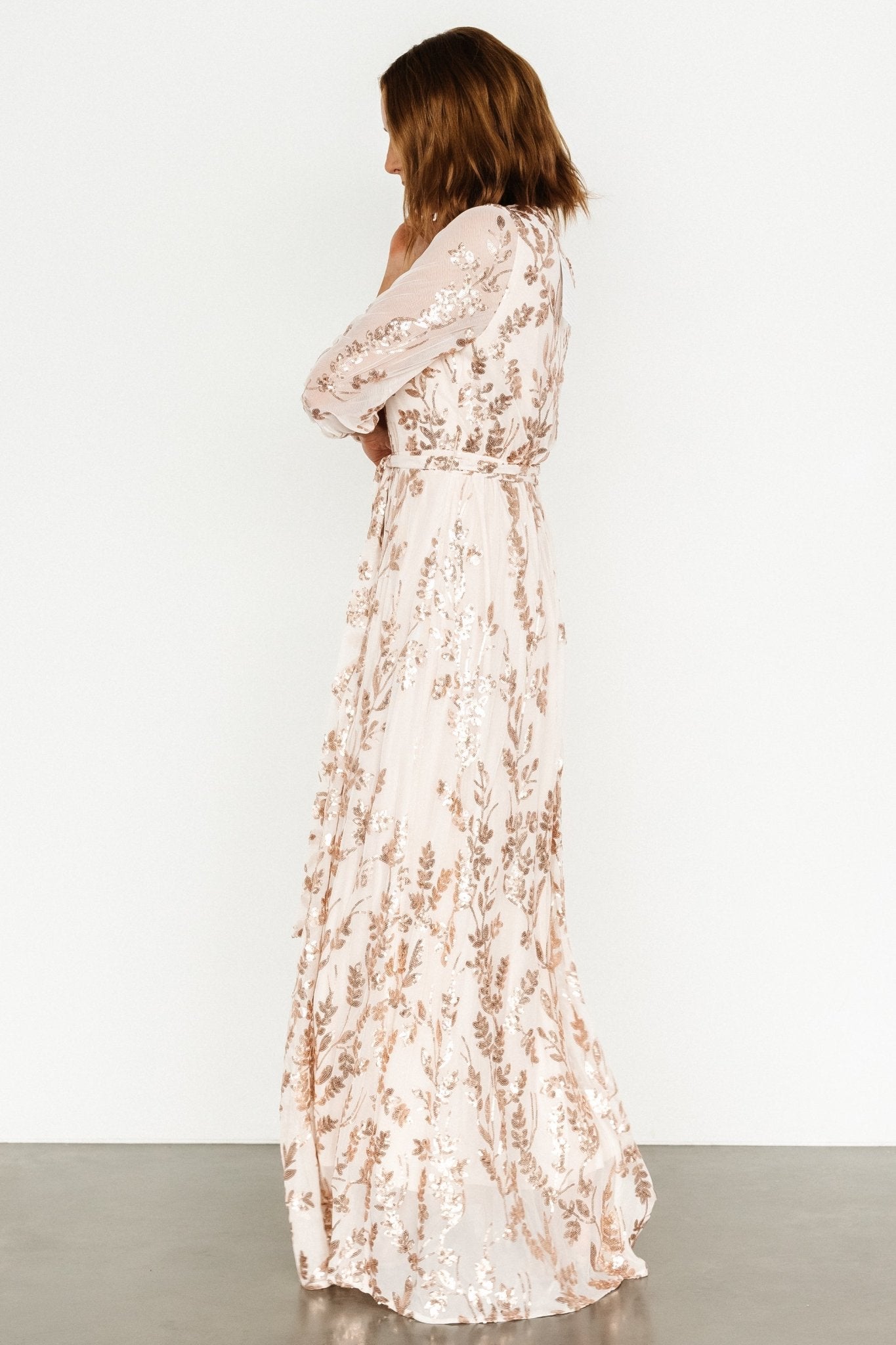 Destiny Sequin Maxi Dress | Rose Gold - Baltic Born