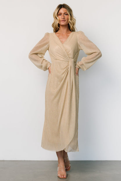 Devlyn Pleated Dress | Golden Shimmer - Baltic Born