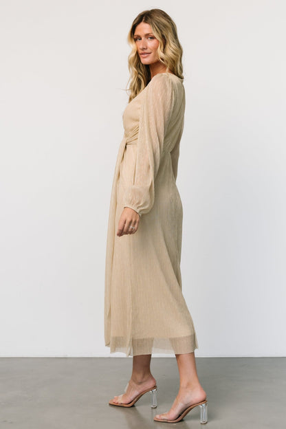 Devlyn Pleated Dress | Golden Shimmer - Baltic Born