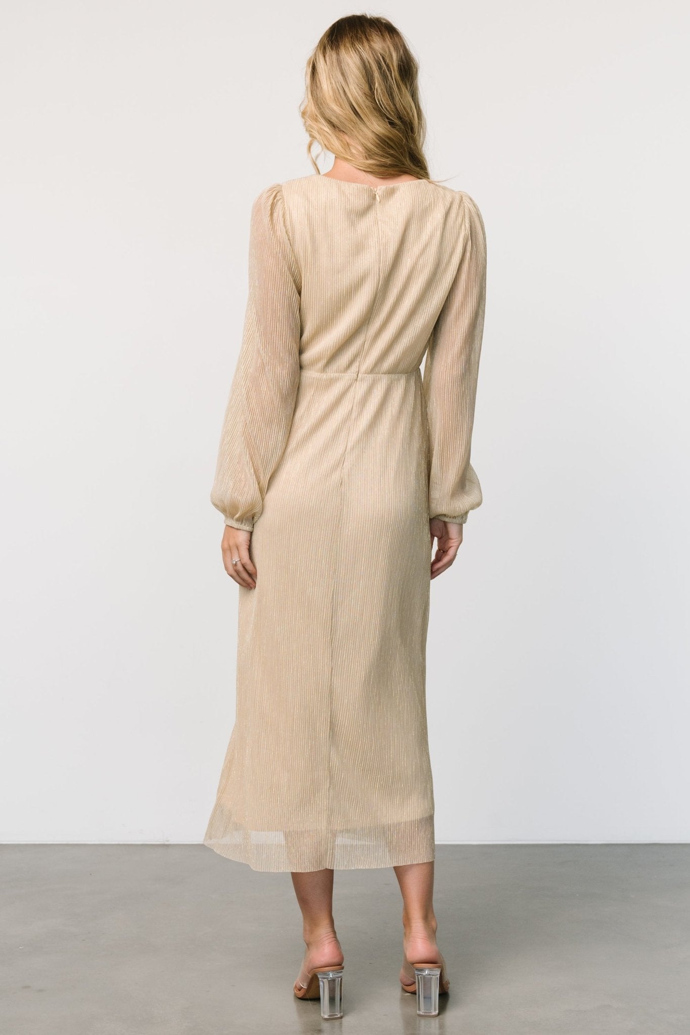 Devlyn Pleated Dress | Golden Shimmer - Baltic Born