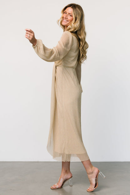 Devlyn Pleated Dress | Golden Shimmer - Baltic Born