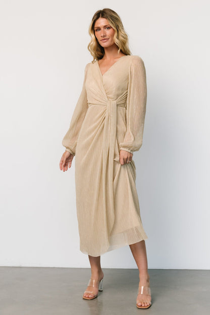 Devlyn Pleated Dress | Golden Shimmer - Baltic Born