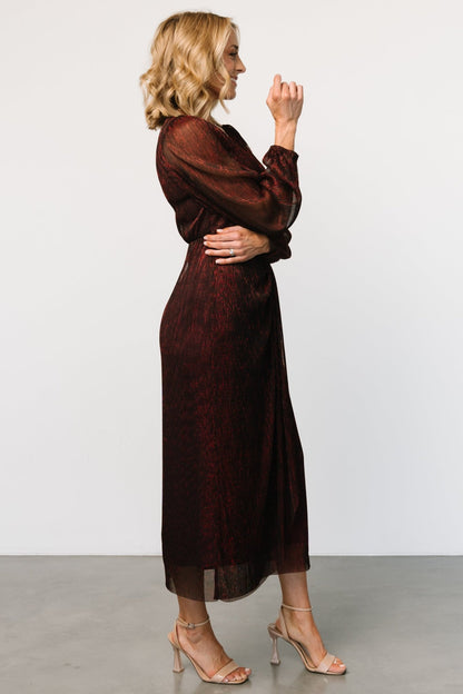 Devlyn Pleated Dress | Ruby Shimmer - Baltic Born