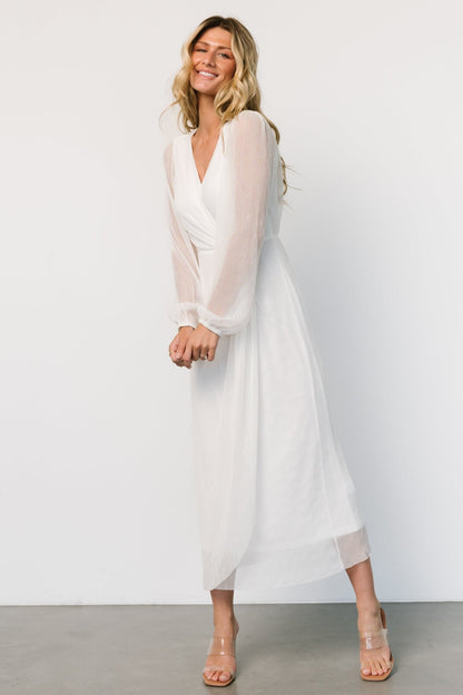 Devlyn Pleated Dress | White Shimmer - Baltic Born