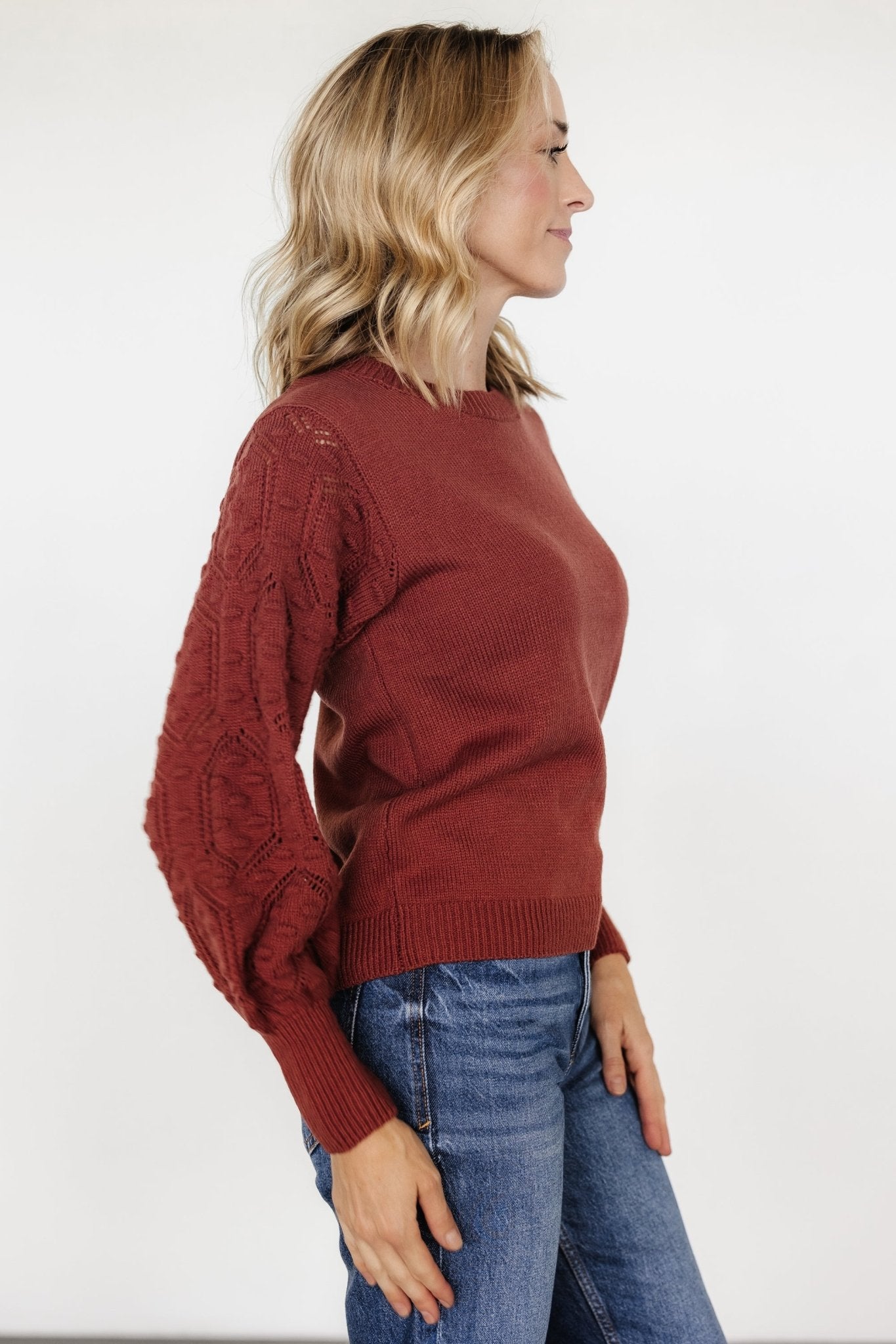 Devri Pointelle Sweater | Rust - Baltic Born