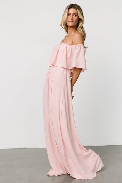 Diana Off Shoulder Maxi Dress | Blush - Baltic Born