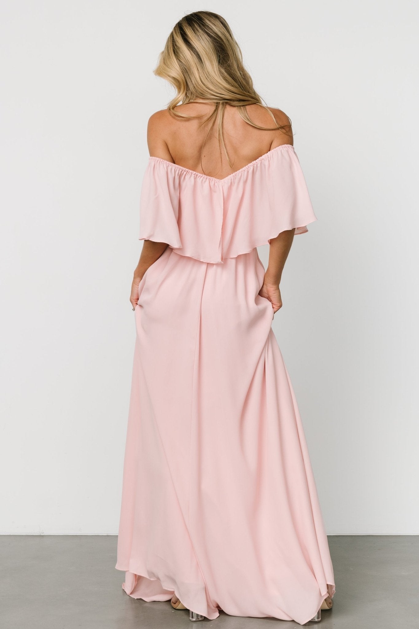 Diana Off Shoulder Maxi Dress | Blush - Baltic Born