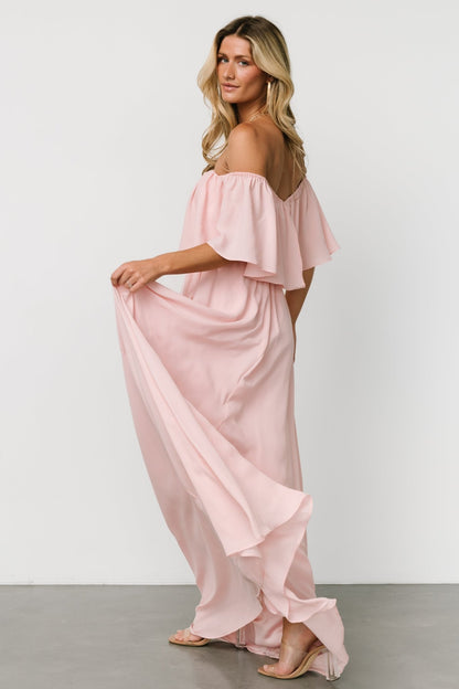 Diana Off Shoulder Maxi Dress | Blush - Baltic Born