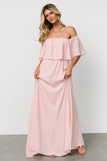 Diana Off Shoulder Maxi Dress | Blush - Baltic Born