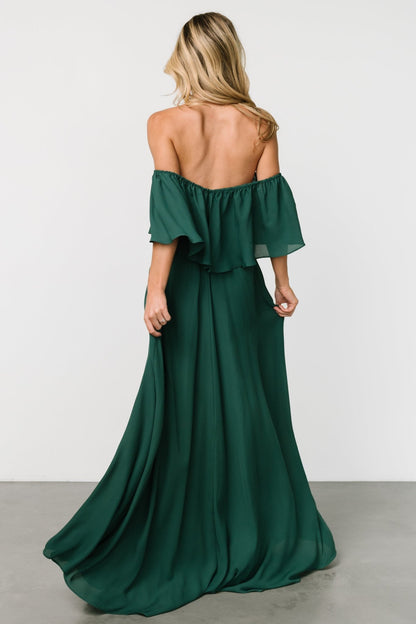 Diana Off Shoulder Maxi Dress | Emerald - Baltic Born