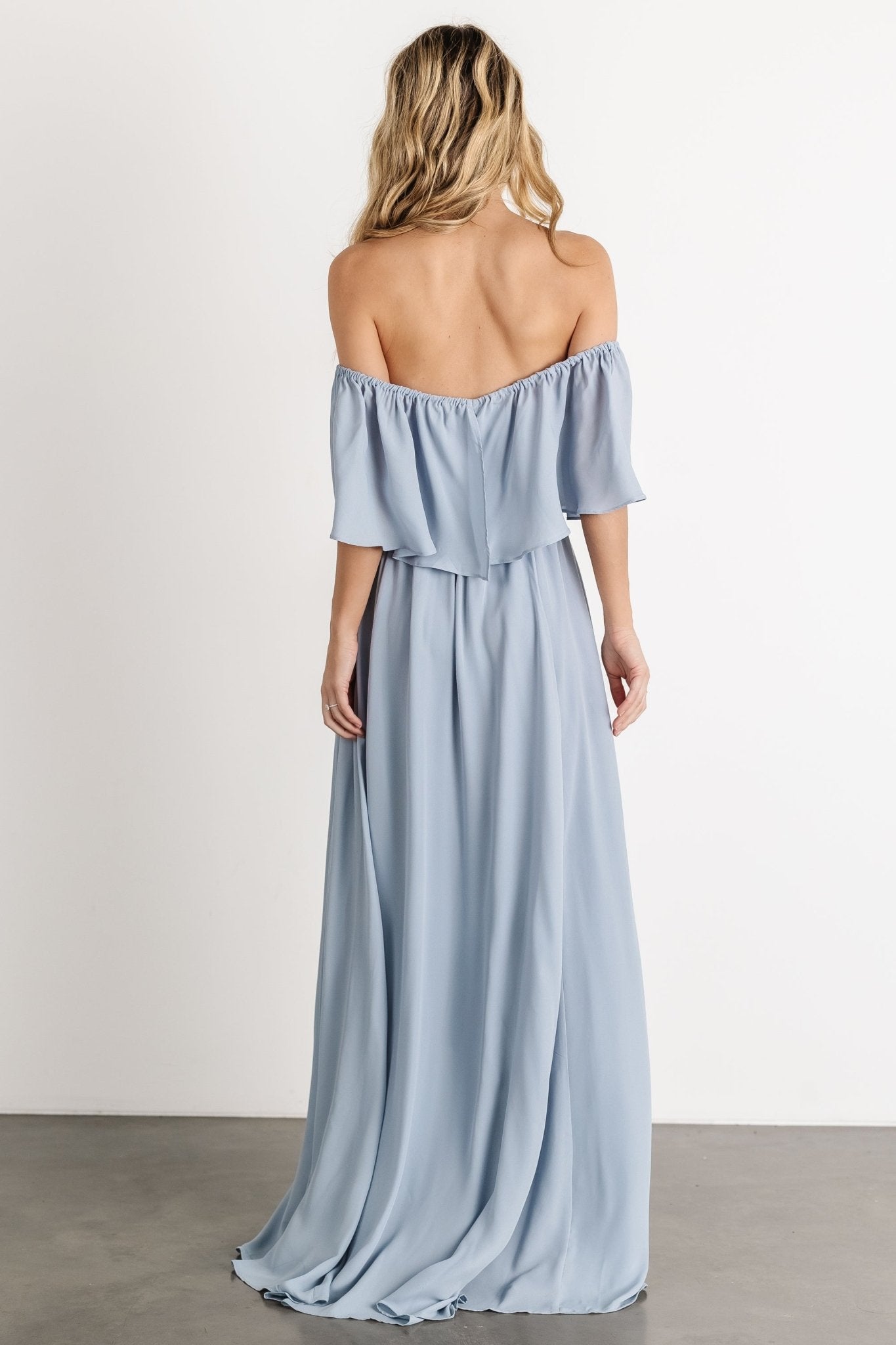 Diana Off Shoulder Maxi Dress | Light Blue - Baltic Born