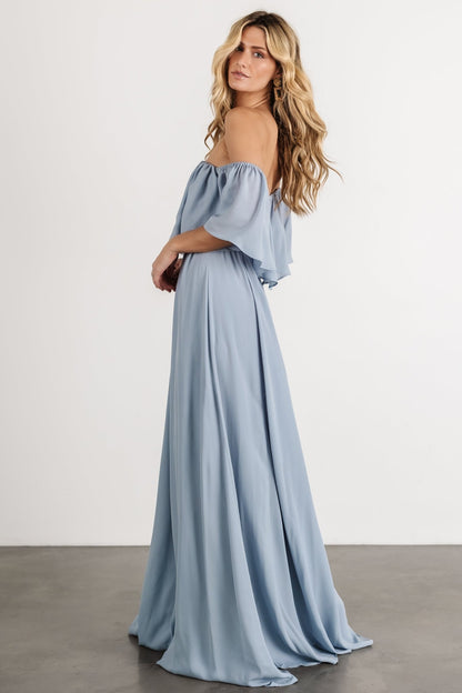 Diana Off Shoulder Maxi Dress | Light Blue - Baltic Born