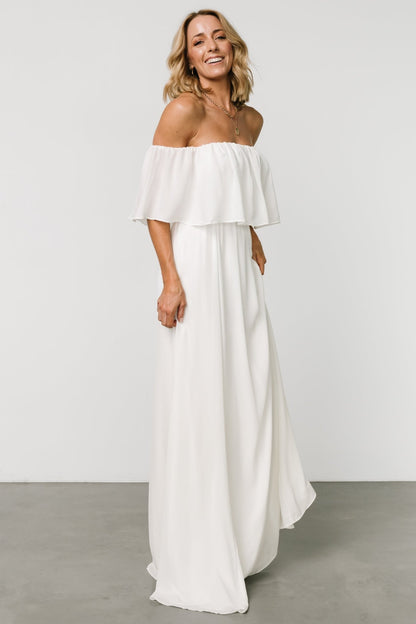 Diana Off Shoulder Maxi Dress | Off White - Baltic Born