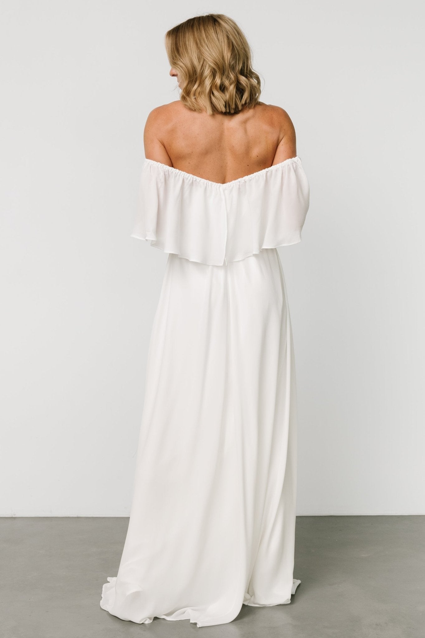 Diana Off Shoulder Maxi Dress | Off White - Baltic Born