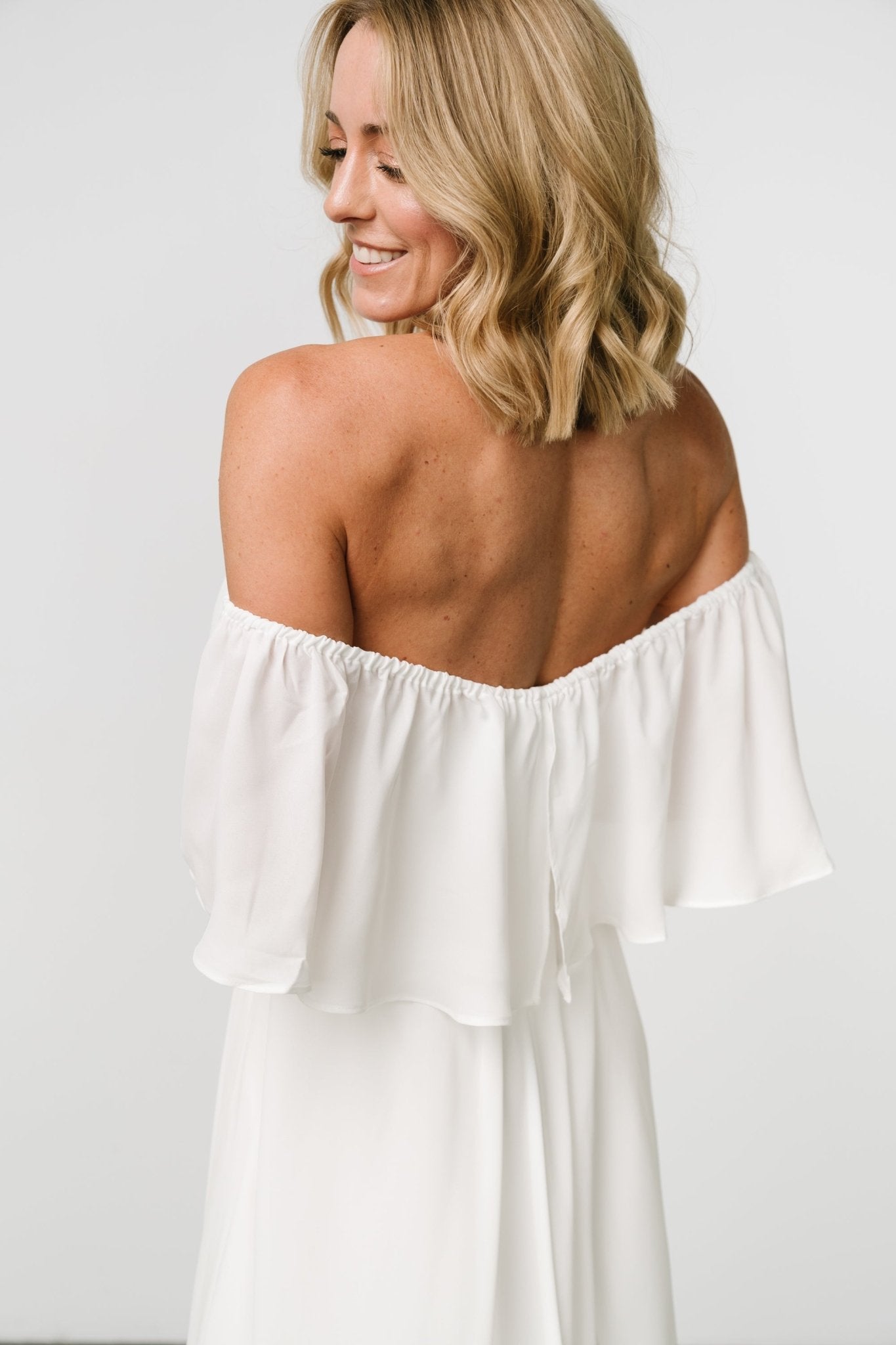 Diana Off Shoulder Maxi Dress | Off White - Baltic Born