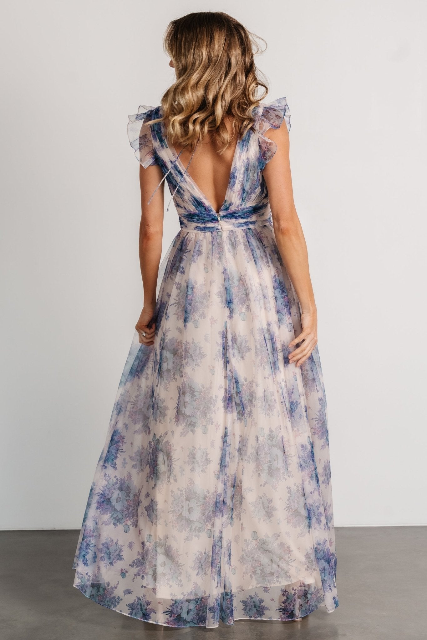 Dimitra Maxi Dress | Natural + Slate Floral - Baltic Born