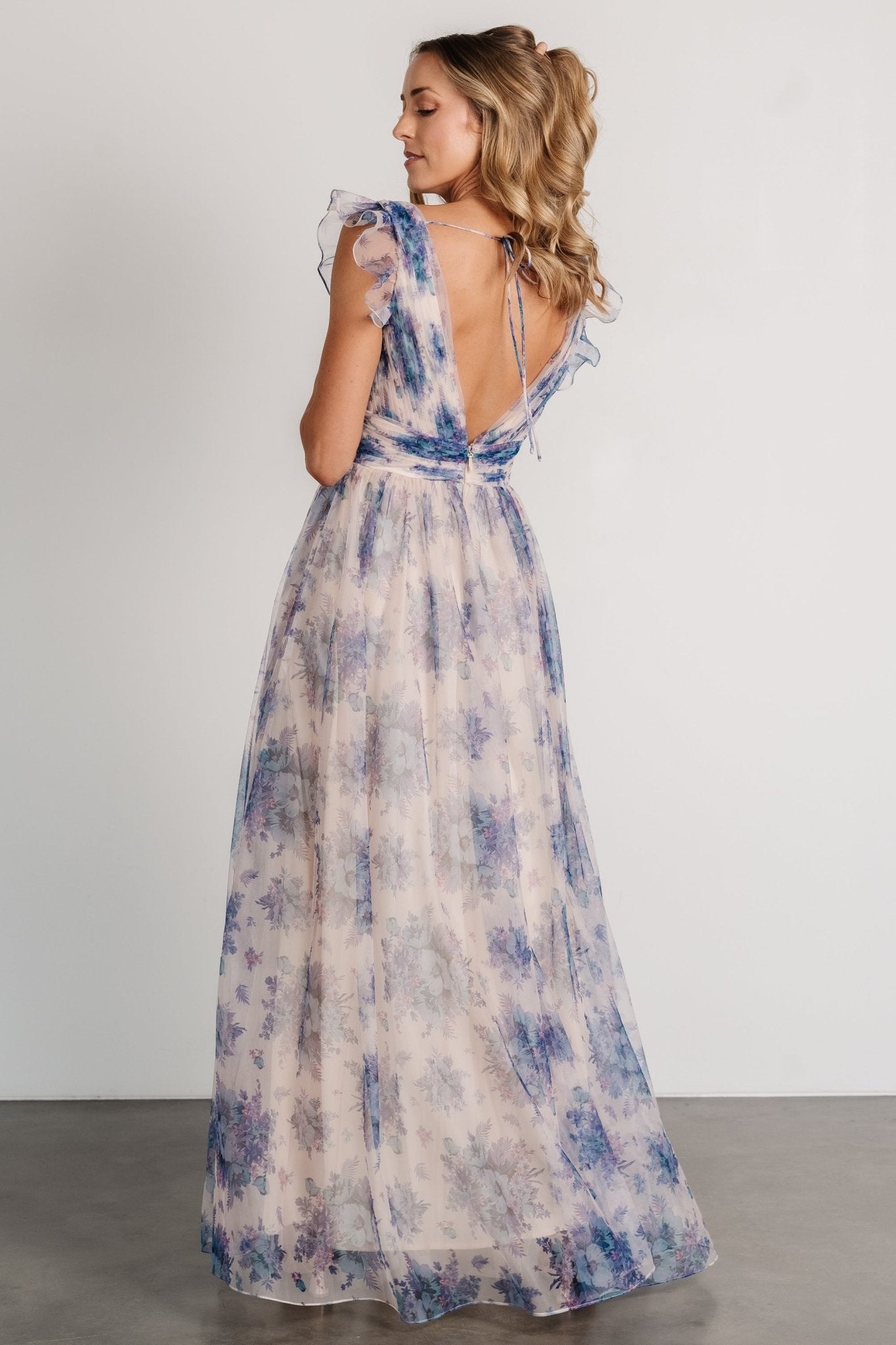 Dimitra Maxi Dress | Natural + Slate Floral - Baltic Born