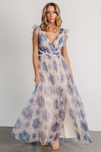 Dimitra Maxi Dress | Natural + Slate Floral - Baltic Born