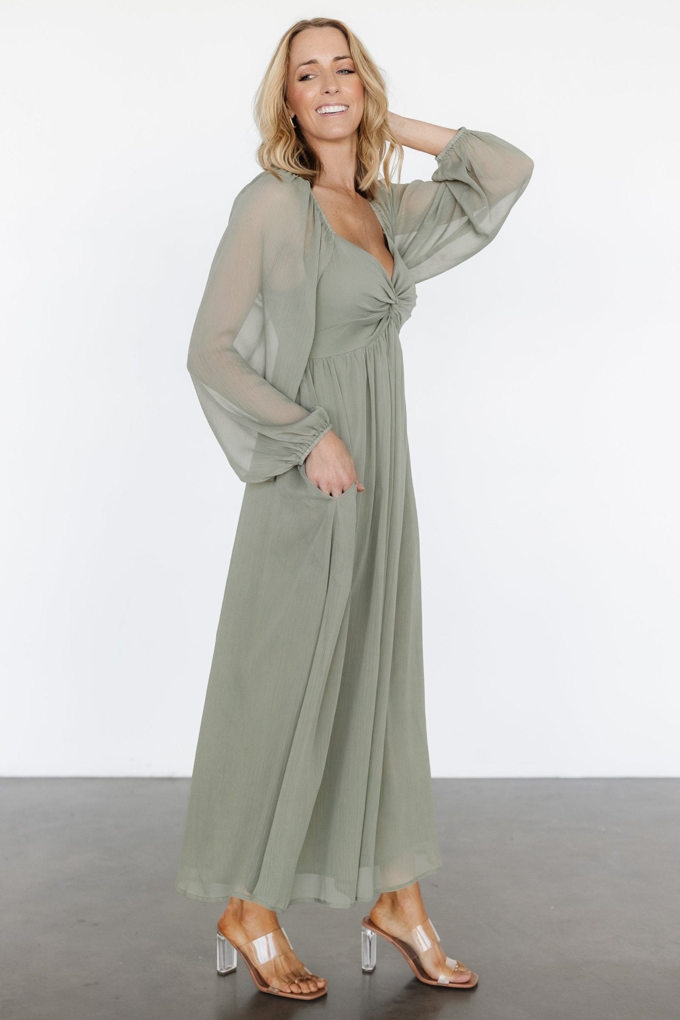 Dione Midi Dress | Dusty Olive - Baltic Born