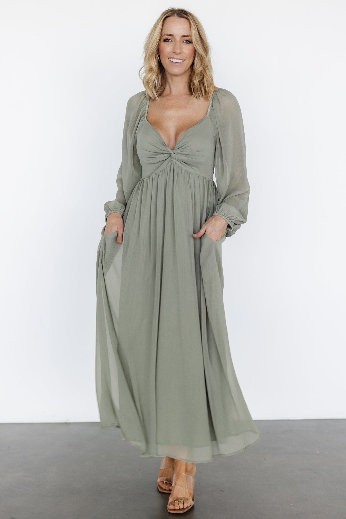 Dione Midi Dress | Dusty Olive - Baltic Born