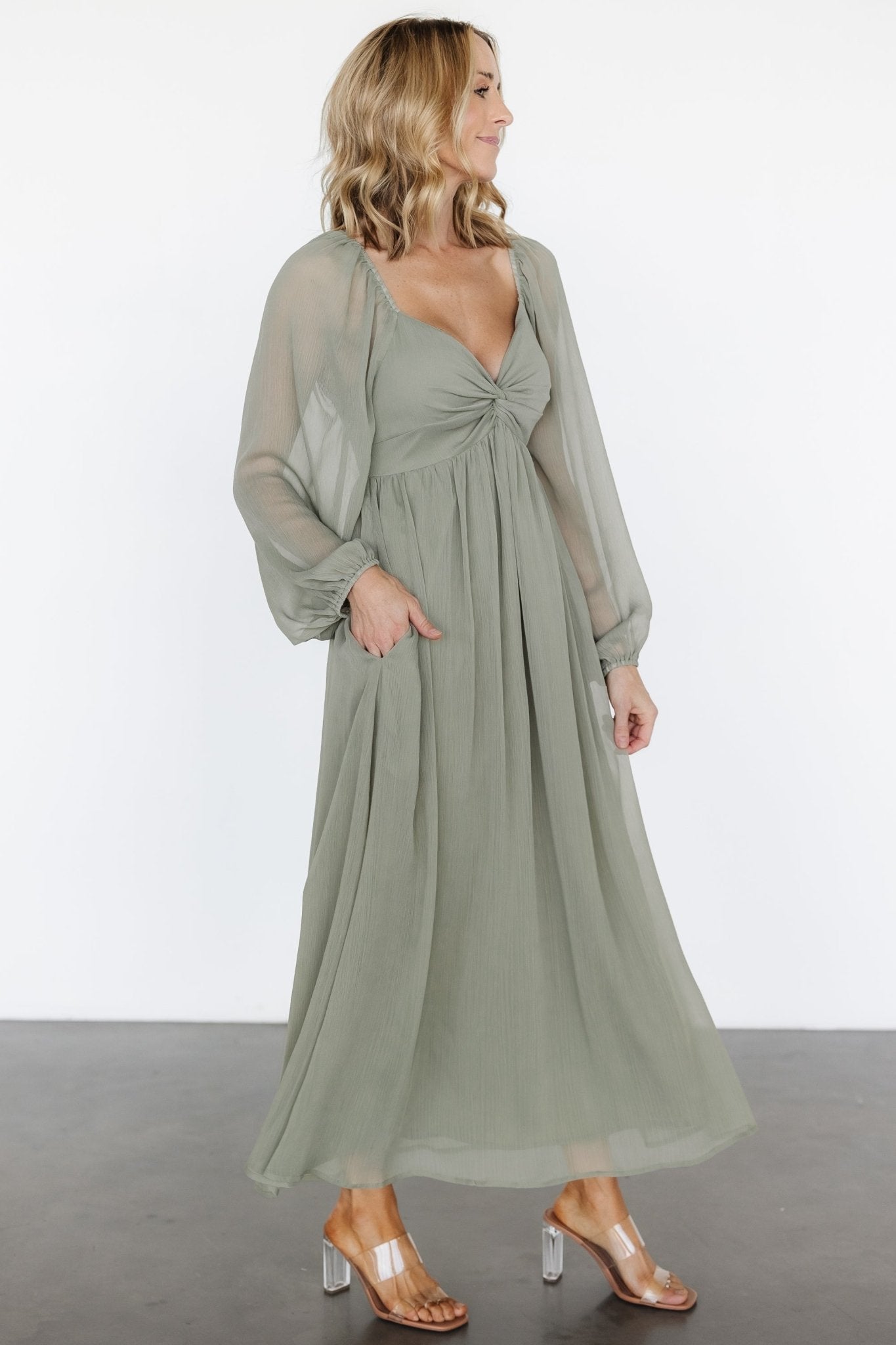 Dione Midi Dress | Dusty Olive - Baltic Born