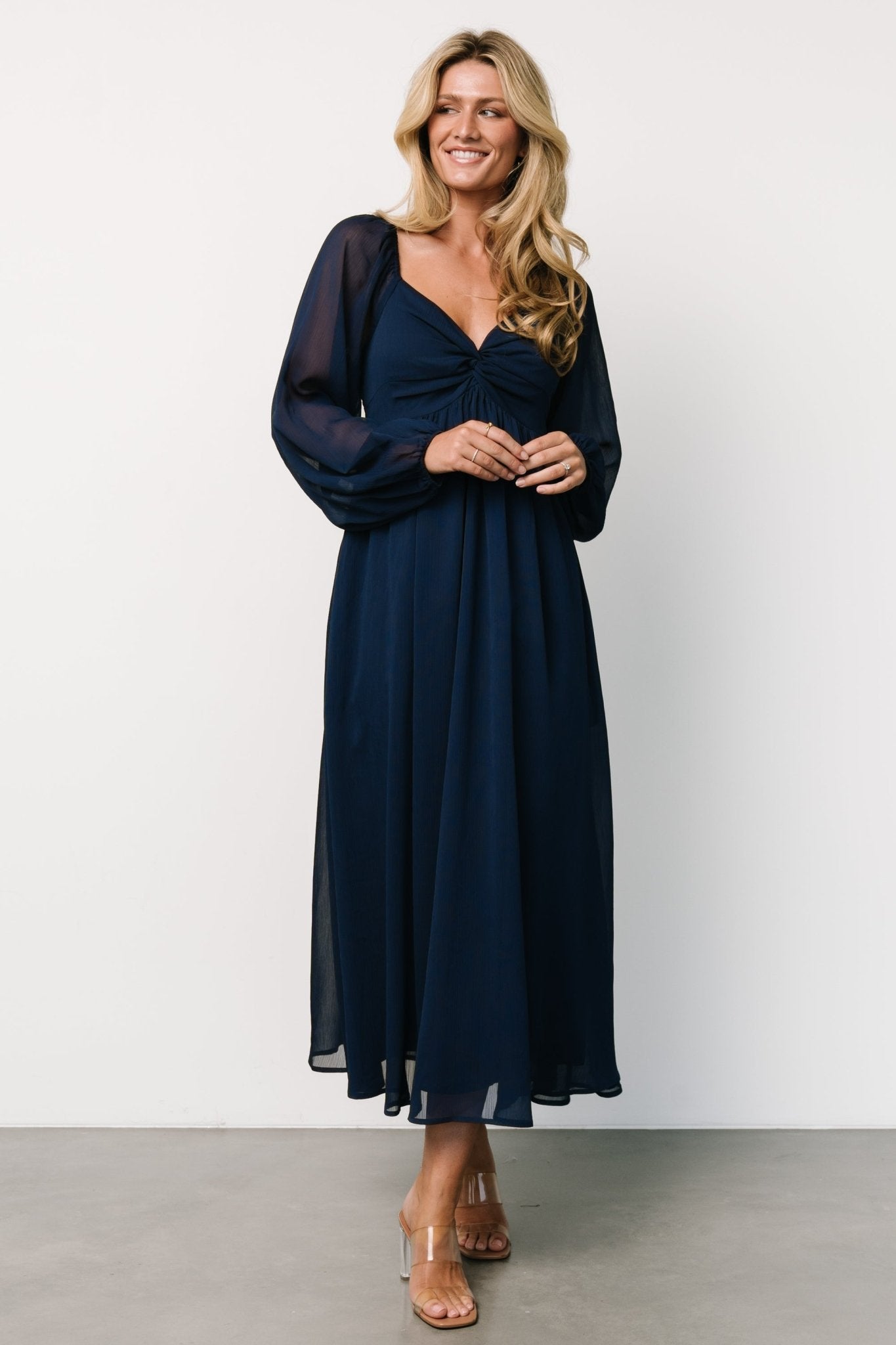 Dione Midi Dress | Navy - Baltic Born