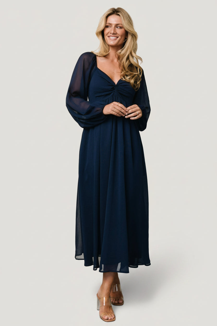 Baltic Born Womens Dione Midi Dress | Navy