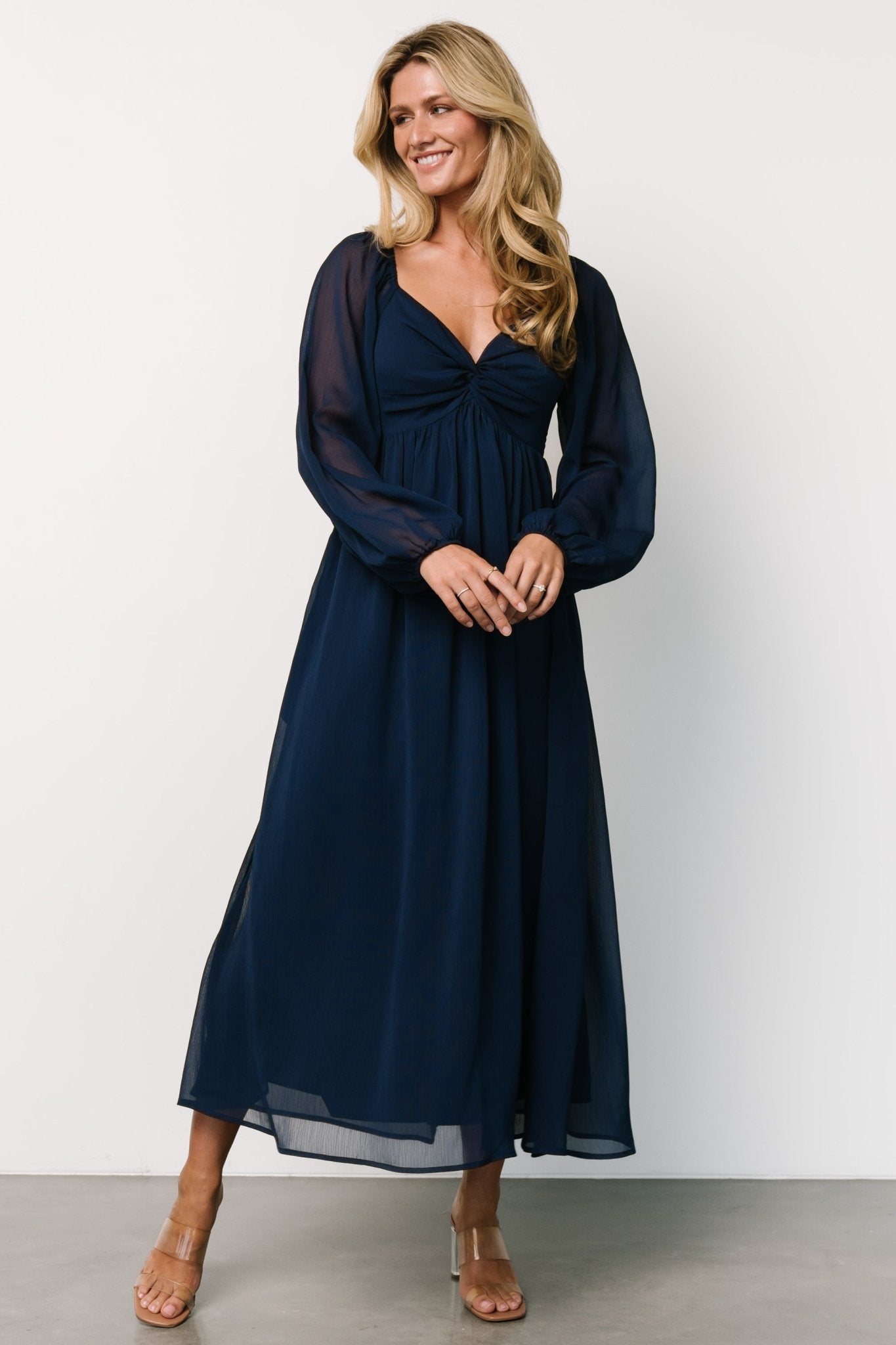 Dione Midi Dress | Navy - Baltic Born