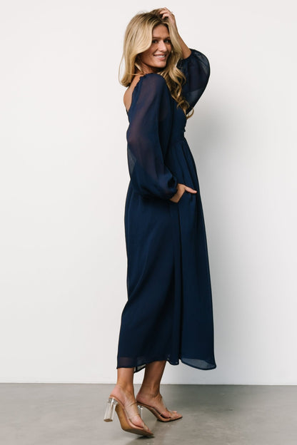 Dione Midi Dress | Navy - Baltic Born