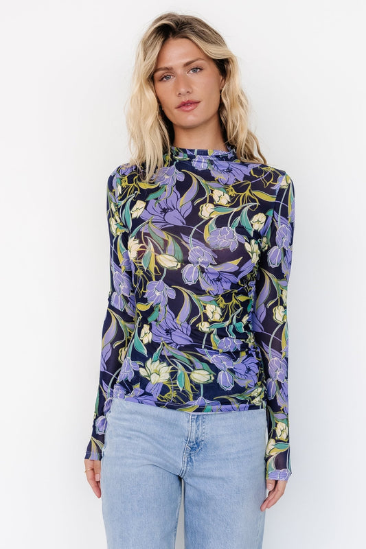 Dom Sheer Top | Navy Multi - Baltic Born