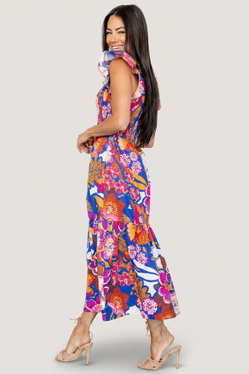 knee length dresses for ladies Dominique Healy Vera Midi in Gold – Coco & Lola main image 1