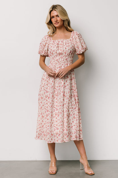 Dorine Midi Dress | Ivory + Blush Floral - Baltic Born