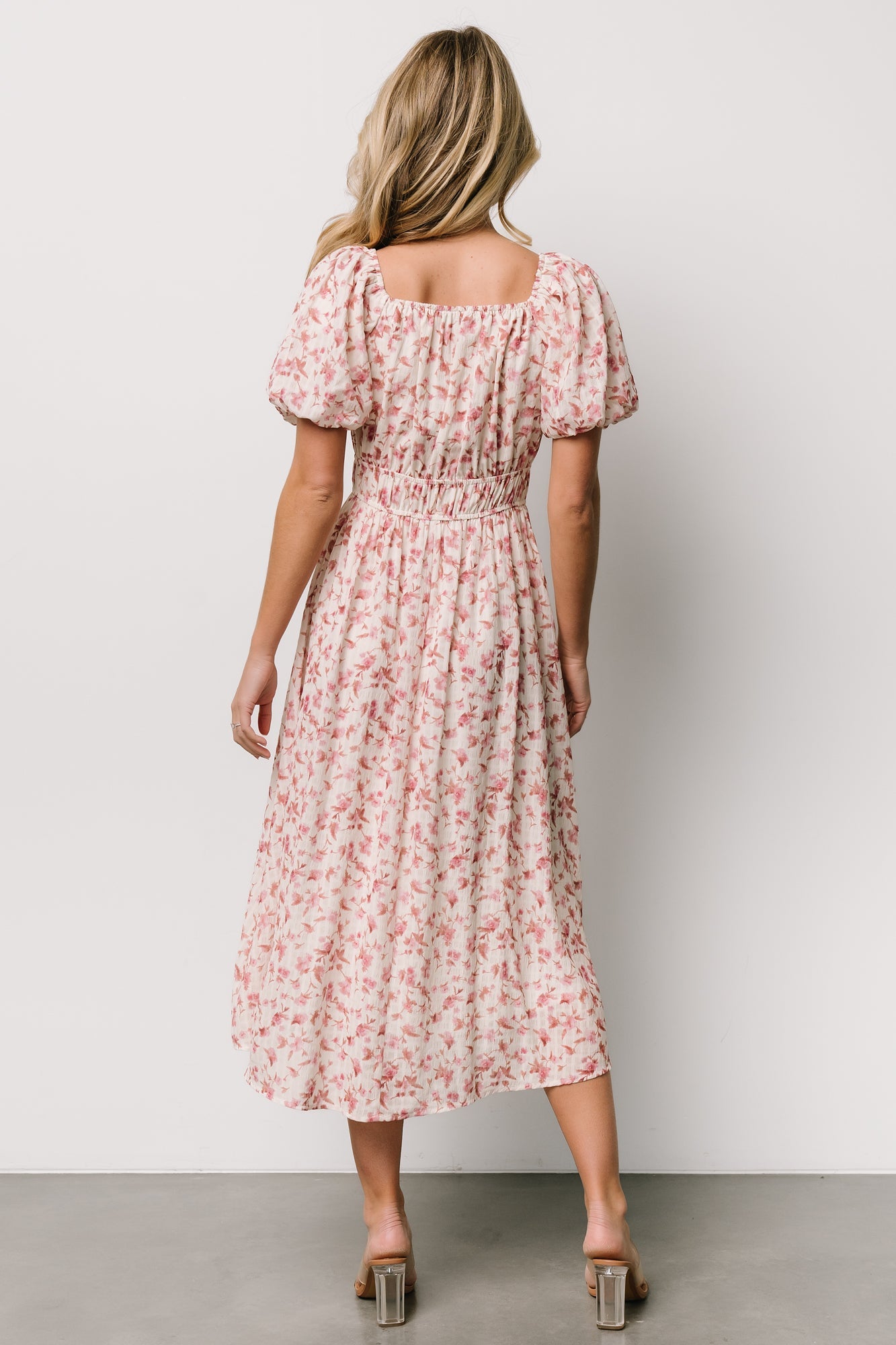 Dorine Midi Dress | Ivory + Blush Floral - Baltic Born