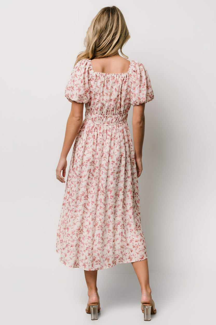 Dorine Midi Dress | Ivory + Blush Floral