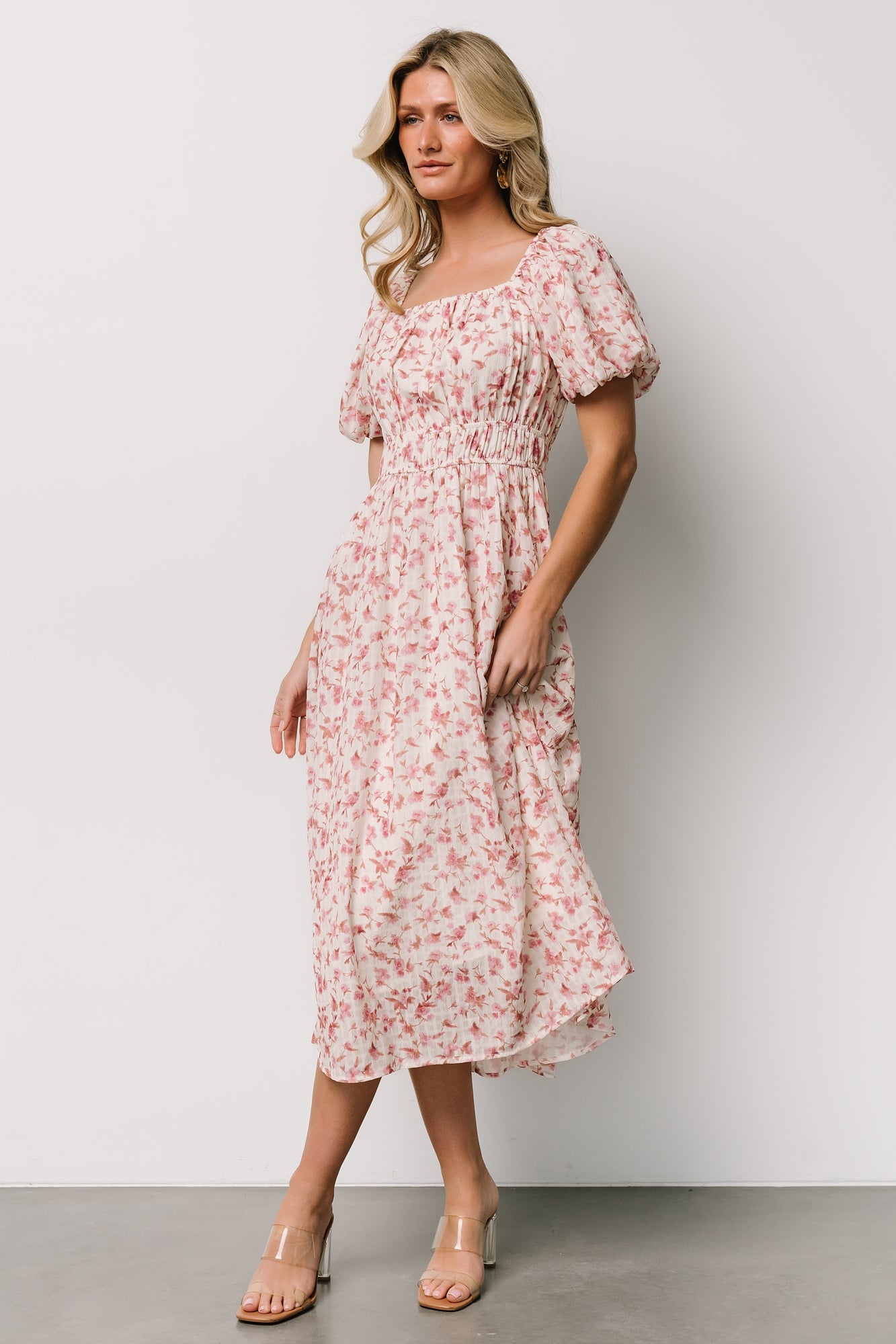 Dorine Midi Dress | Ivory + Blush Floral - Baltic Born