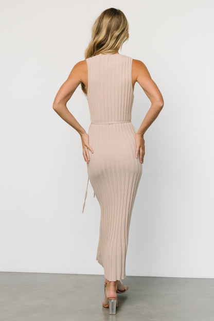 Drew Ribbed Knit Dress | Natural - Baltic Born