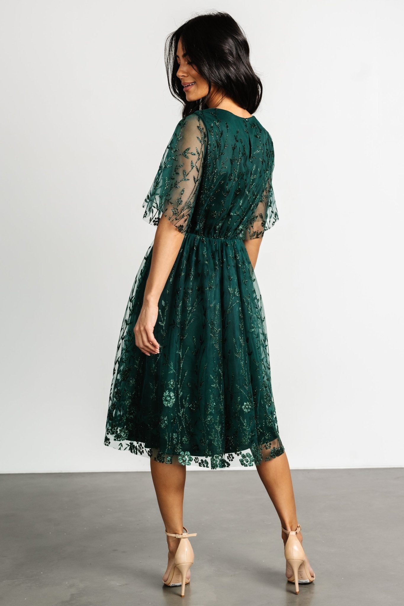 Duchess Tulle Dress | Dark Green Sparkle - Baltic Born