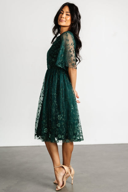 Duchess Tulle Dress | Dark Green Sparkle - Baltic Born