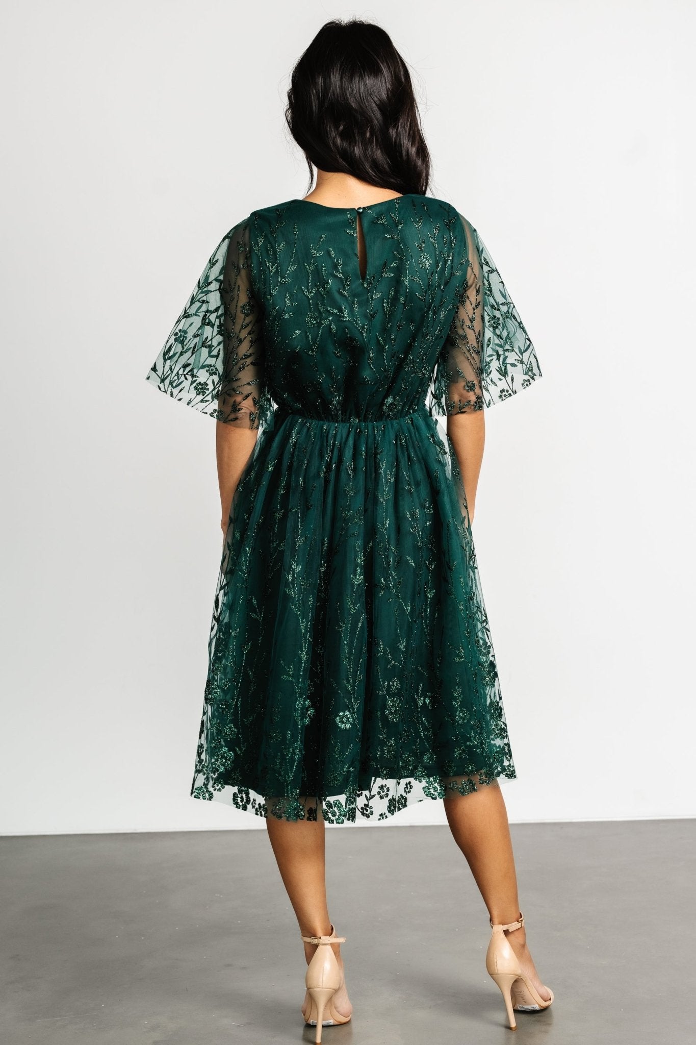 Duchess Tulle Dress | Dark Green Sparkle - Baltic Born