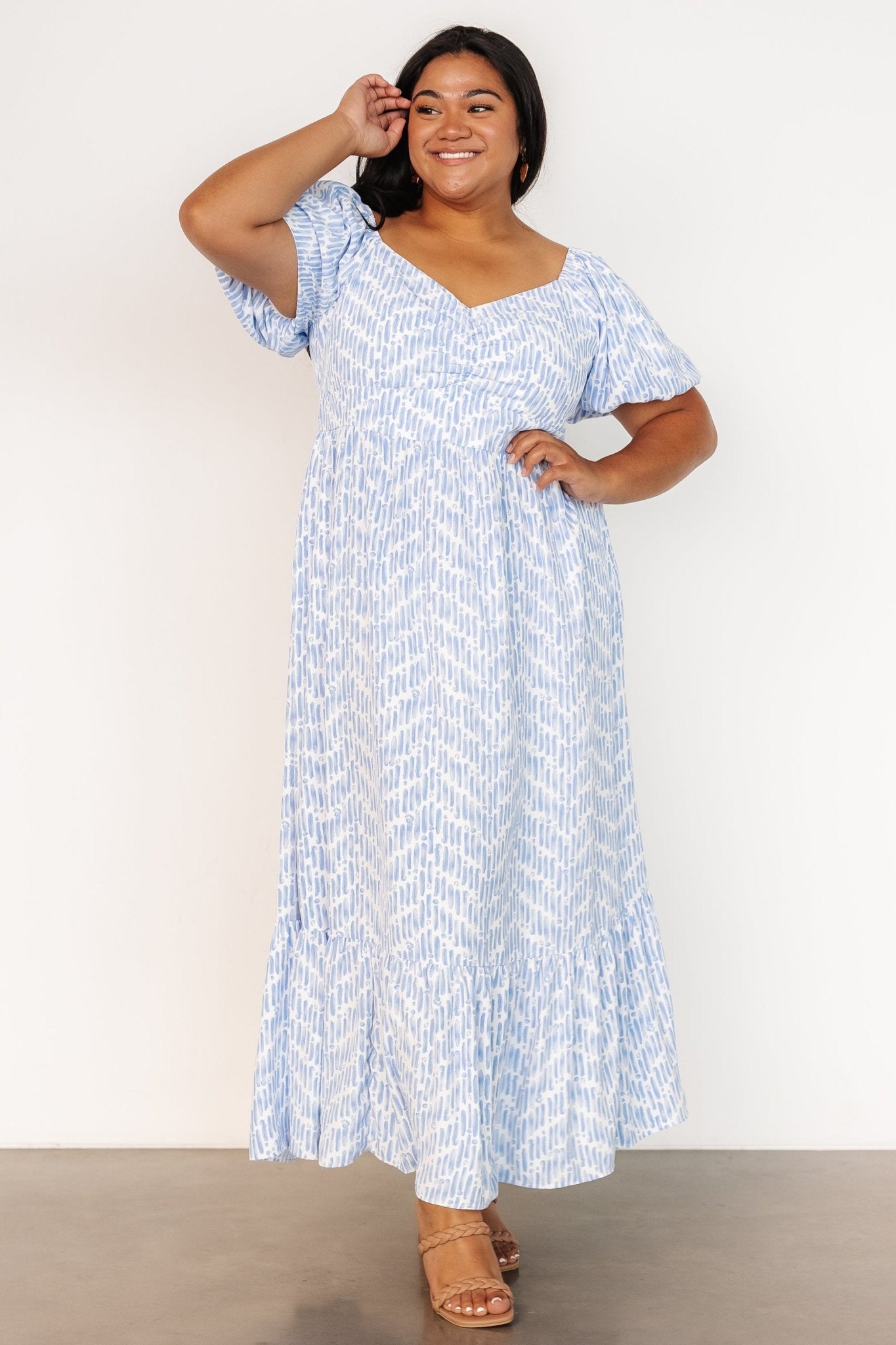 Durban Maxi Dress | Dusty Blue Print - Baltic Born