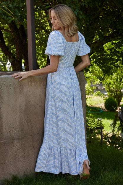 Durban Maxi Dress | Dusty Blue Print - Baltic Born